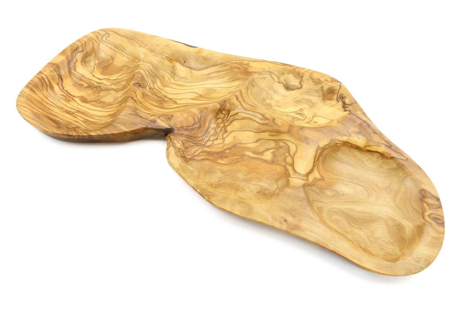 Olive wood sectional tray with an irregular design for your gatherings