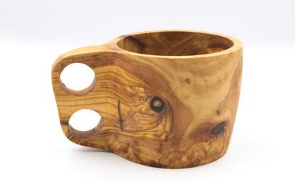 Kuksa fait main en bois d'olivier, mug scandinave