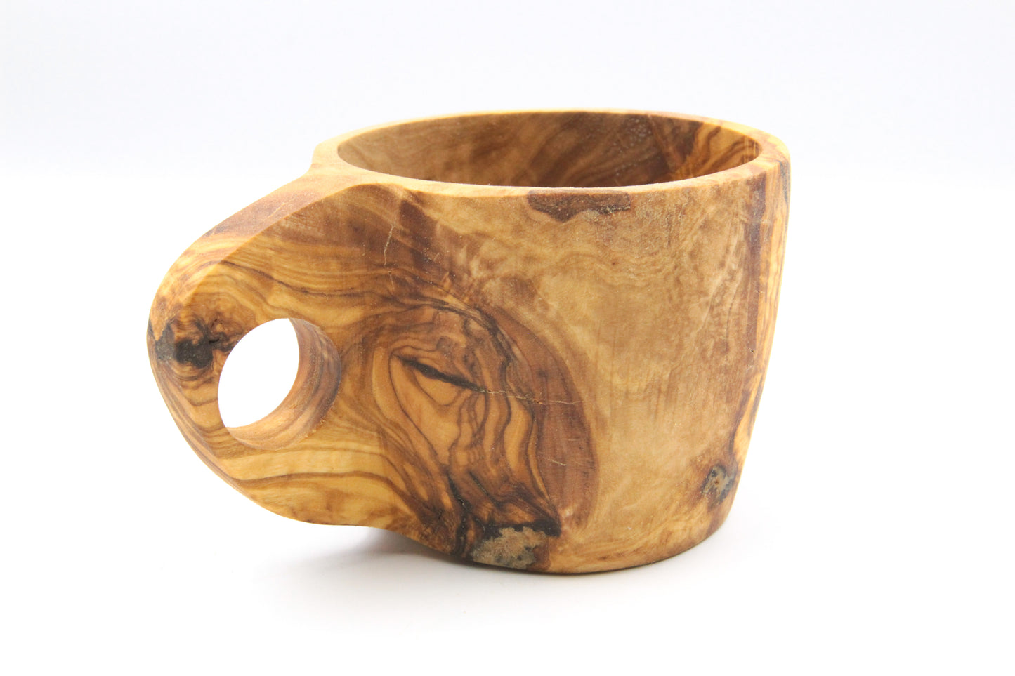 Kuksa fait main en bois d'olivier, mug scandinave