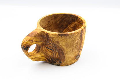 Kuksa fait main en bois d'olivier, mug scandinave